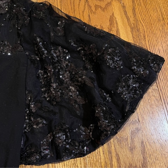 Lauren Ralph Lauren Sheer Yoke Sequined Black Sheath Dress - Picture 8 of 12